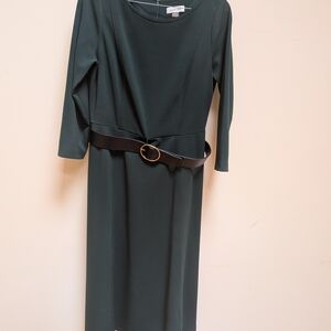 Elegant Green Belted Dress